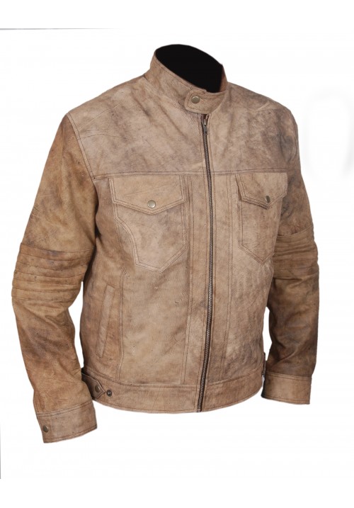 Men's Fashion Distressed Khaki Jacket